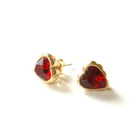 AVONエイボン レッド ハートシェイプ ラインストーン ピアス / ヴィンテージアクセサリー