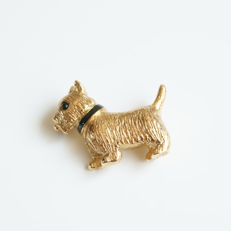 KREMENTZクレメンツ テリア犬 エナメル ラインストーン ブローチ/ ヴィンテージジュエリー ・アクセサリー