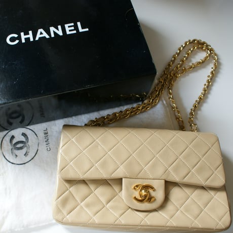 CHANELシャネル マトラッセベージュ 23 ダブルフラップ  箱BOX付 / ヴィンテージファッション