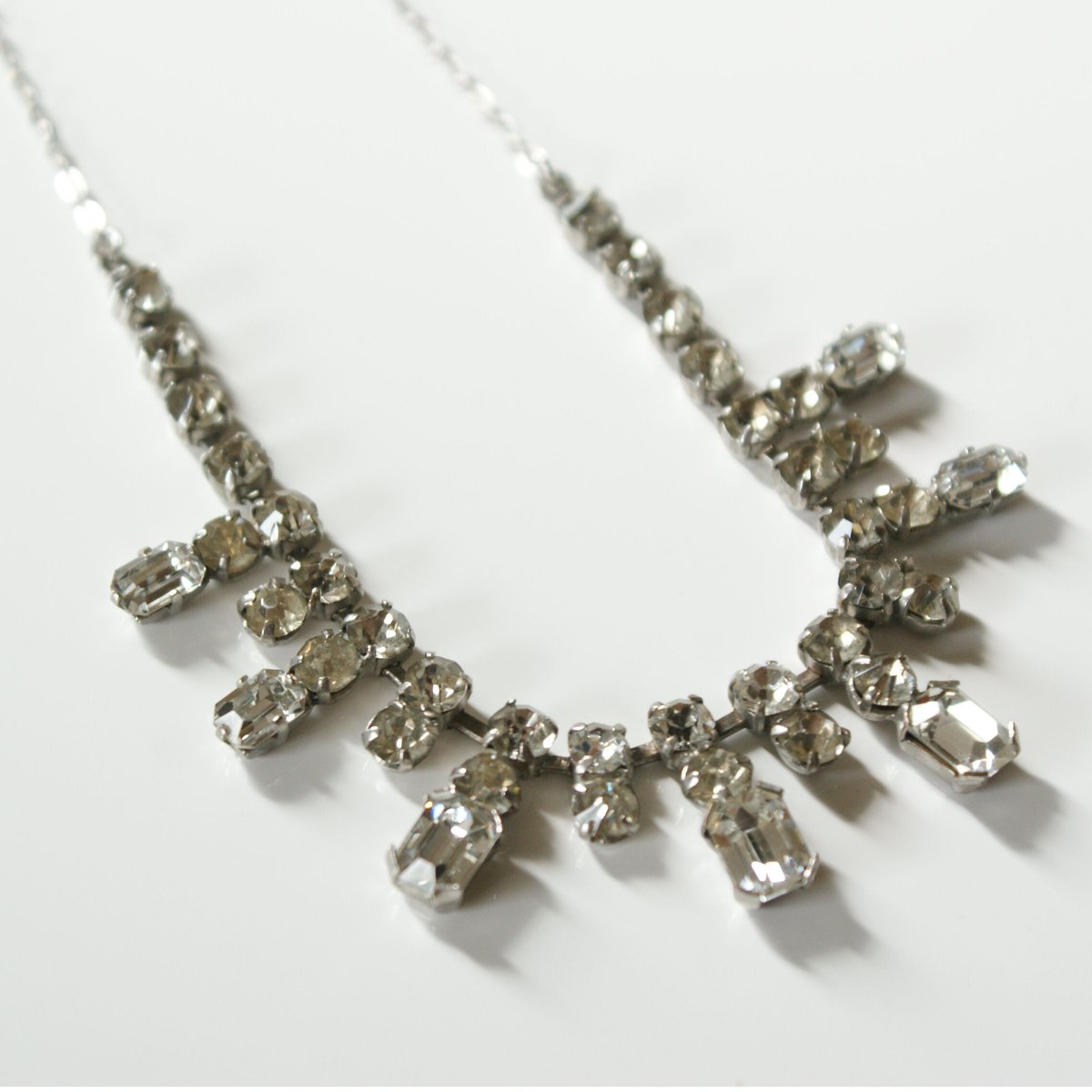 アンティーク ガラスアールデコネックレス