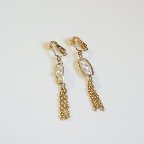 アメリカ買付 パール チェーン イヤリング/ ヴィンテージアクセサリー