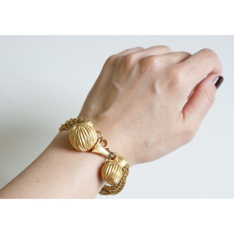 TRIFARIトリファリ ゴールド ツイスト ボール チェーンブレスレット  