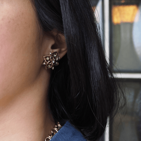 TRIFARIトリファリ /アルフレッド・フィリップ/ライムグリーン ラインストーン  ネックレス＆イヤリングセット/ ヴィンテージ・コスチュームジュエリー