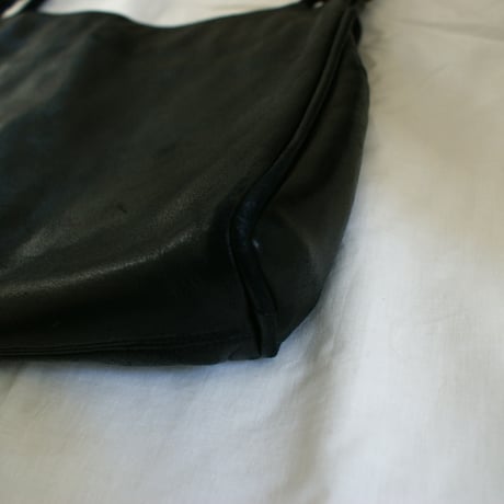 LANVIN PARIS ランバン ラムレザーブラック ショルダーバッグ / ヴィンテージファッション