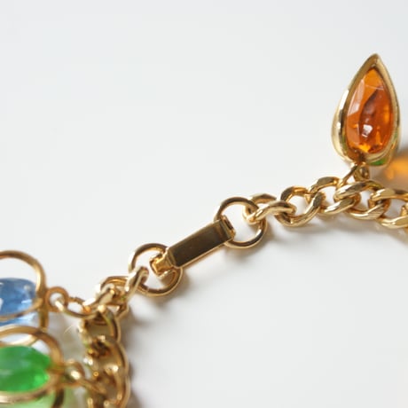 Special price【スペシャル プライス】プラスチック マルチカラー カラフル ハート チェーン ブレスレット / ヴィンテージジュエリー・アクセサリー