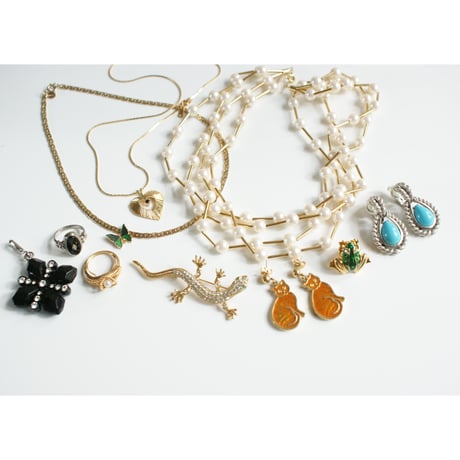 【アメリカ買付】MONETモネ リザード ラインストーン ブローチ/ ヴィンテージアクセサリー
