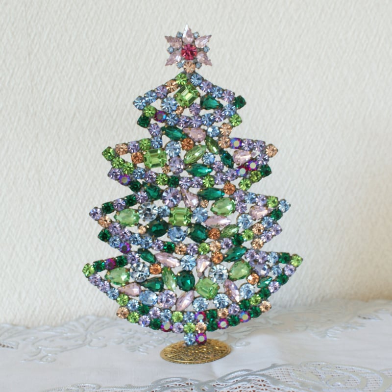 チェコガラス ラインストーン クリスマスツリー / ヴィンテージ