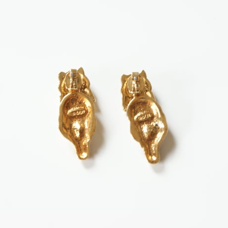 AVONエイボン 猫キャット リボン ２WAY ピアス / ヴィンテージジュエリー・アクセサリー