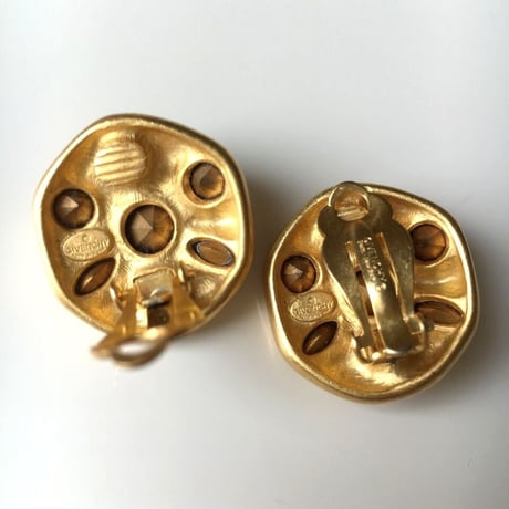 GIVENCHYジバンシィ ラインストーン ゴールド イヤリング / ヴィンテージアクセサリー