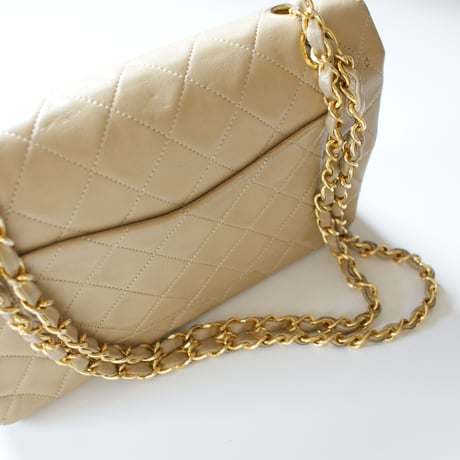 CHANELシャネル マトラッセベージュ 23 ダブルフラップ  箱BOX付 / ヴィンテージファッション