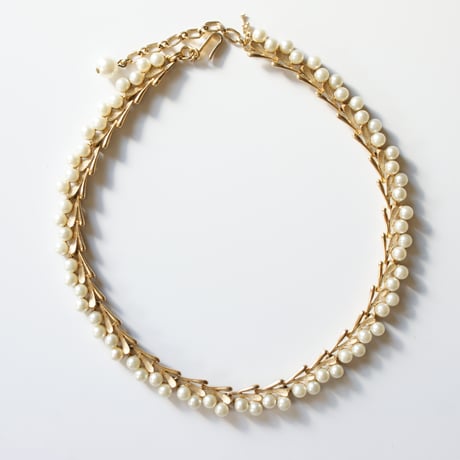 TRIFARI トリファリ ハート パール ゴールド ネックレス / ヴィンテージアクセサリー・コスチュームジュエリー
