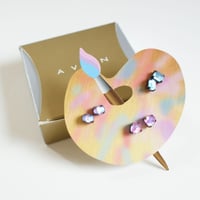 【New Vintage Stock】AVONエイボン ブラックメタル オーロラピアス ３点セット  / ヴィンテージジュエリー・アクセサリー