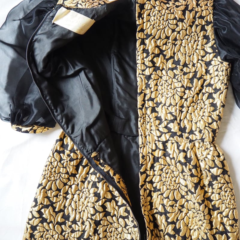 NINA RICCIニナリッチ ゴールドジャガード織り ワンピース ドレス