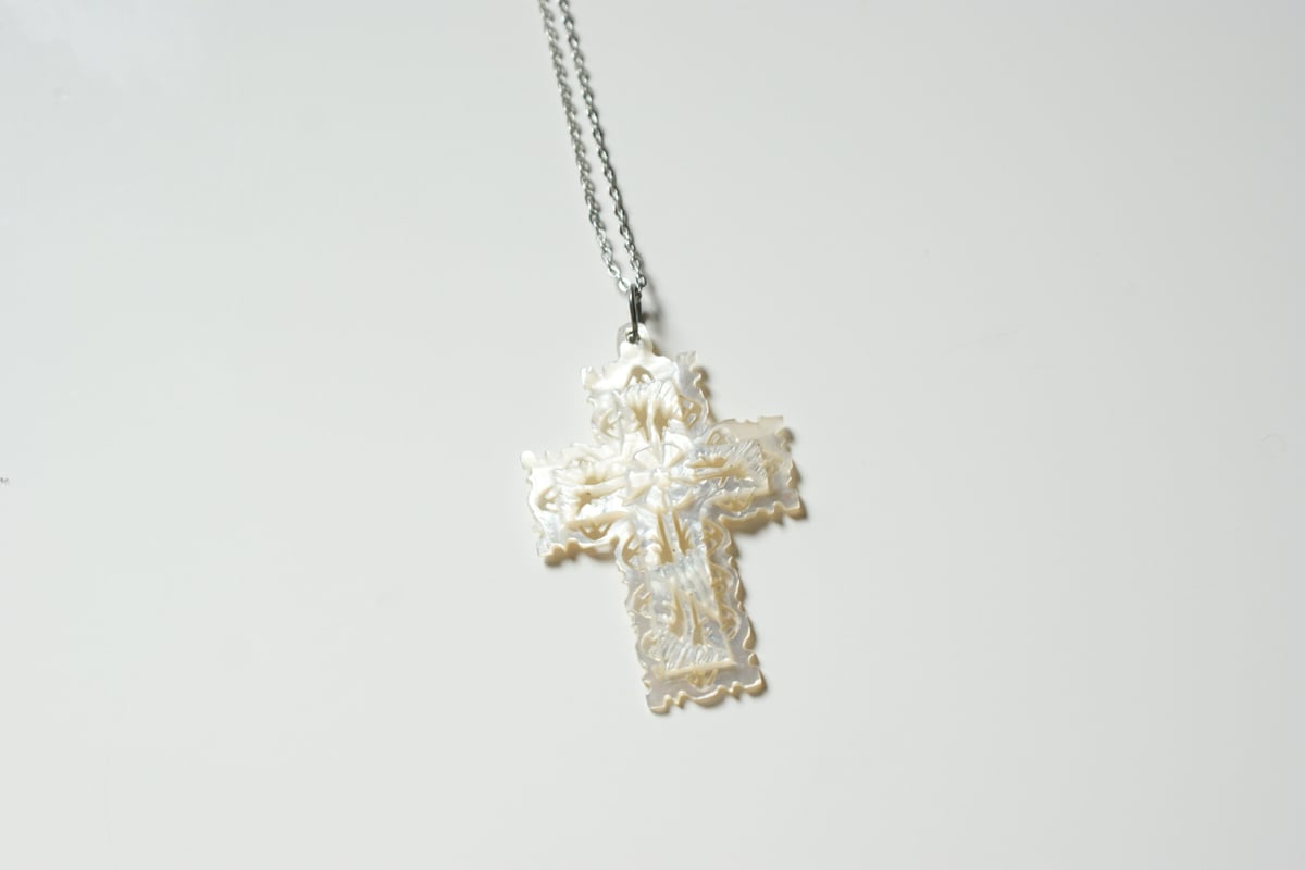 ベツレヘムパール　美しい　十字架　クロス　ペンダント　ネックレスパール