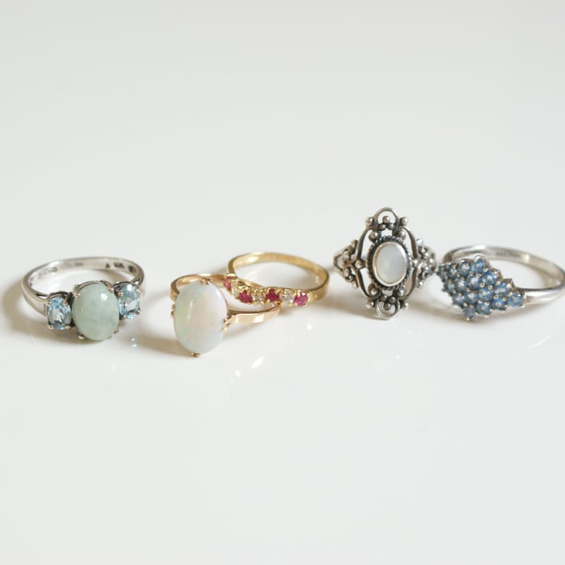 t*p様 古いアクセサリー　まとめ　ヴィンテージ他 イギリス買付】SLV925 アパタイト リング指輪 / ヴィンテージ