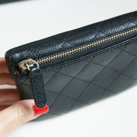 CHANELシャネル キャビアスキン ブラック コインカードケース ココマーク ウォレット 財布  箱BOX付