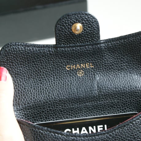 CHANELシャネル キャビアスキン ブラック コインカードケース ココマーク ウォレット 財布  箱BOX付