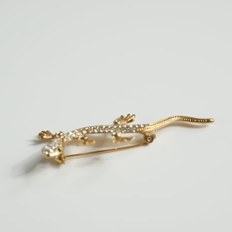 【アメリカ買付】MONETモネ リザード ラインストーン ブローチ/ ヴィンテージアクセサリー