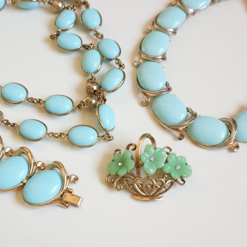 TRIFARIトリファリ ターコイズカラー ルーサイト ロングネックレス