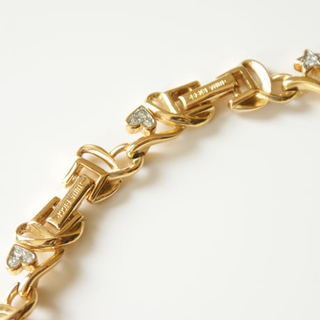 NINA RICCI ニナリッチ ハート スター 星 ゴールド ラインストーン ネックレス / ヴィンテージアクセサリー