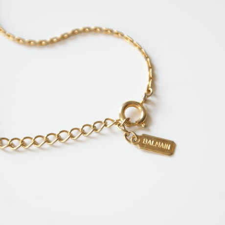 BALMAINバルマン ブランドイニシャル ブルー エナメル ロングネックレス / ヴィンテージジュエリー・アクセサリー