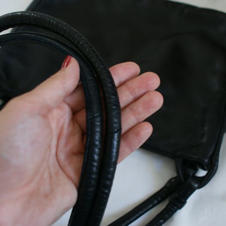 LANVIN PARIS ランバン ラムレザーブラック ショルダーバッグ / ヴィンテージファッション