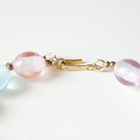TRIFARIトリファリ パステル ピンク ガラス ネックレス / ヴィンテージアクセサリー・コスチュームジュエリー