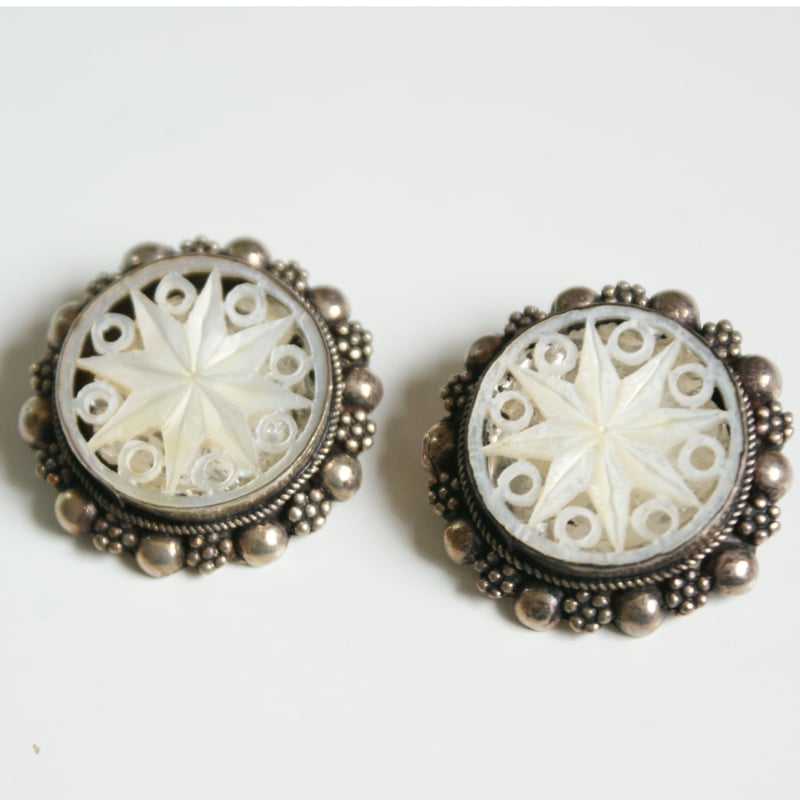 ベツレヘムパール 白蝶貝 ベツレヘムの星 透かし イヤリング  