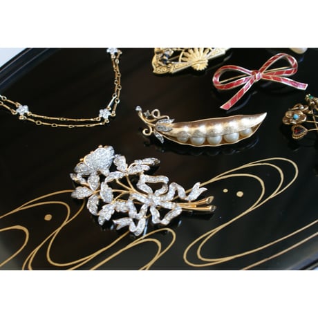 NINA RICCIニナリッチ ミニフラワー ラインストーン  ネックレス / ヴィンテージアクセサリー