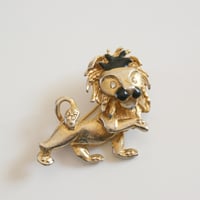 【フランス買付】Special price【スペシャルプライス】 ライオン ブラックエナメル ブローチ /ヴィンテージ・コスチュームジュエリー