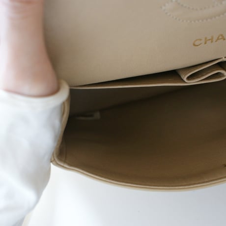 CHANELシャネル マトラッセベージュ 23 ダブルフラップ  箱BOX付 / ヴィンテージファッション