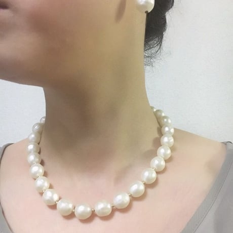 TRIFARIクラウントリファリ バロック ポテト パール イヤリング / ヴィンテージアクセサリー・コスチュームジュエリー