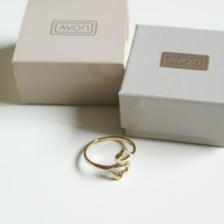 AVONエイボン オープンハート ゴールド リング箱BOX付き / ヴィンテージジュエリー・アクセサリー