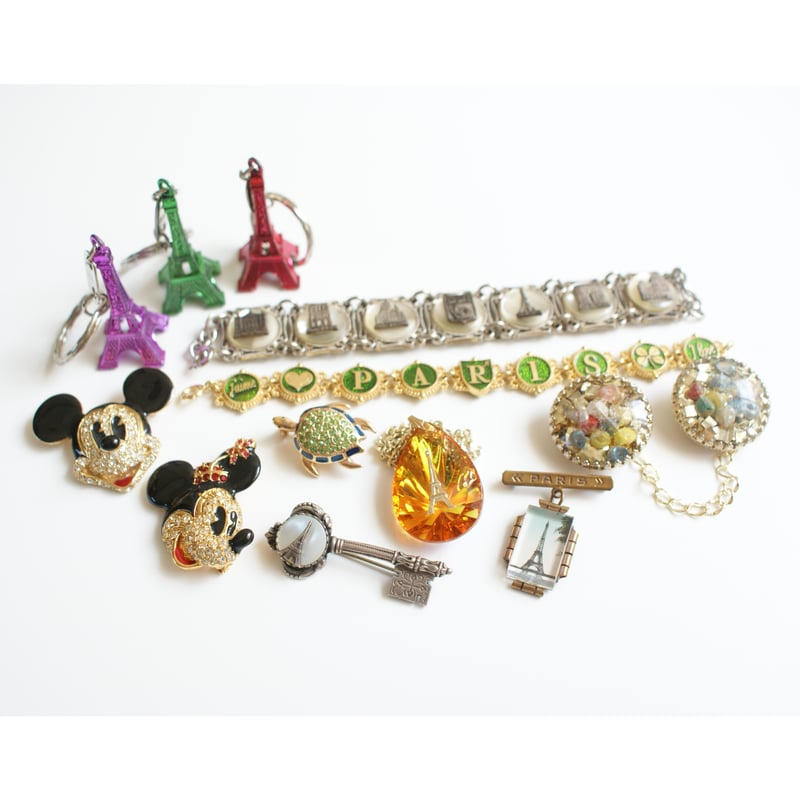 Ciner 風船を持ったピエロのブローチ エナメル　ラインストーン　ビンテージ NAPIERネイピア DISNEY ディズニー ミニー エナメル ライン