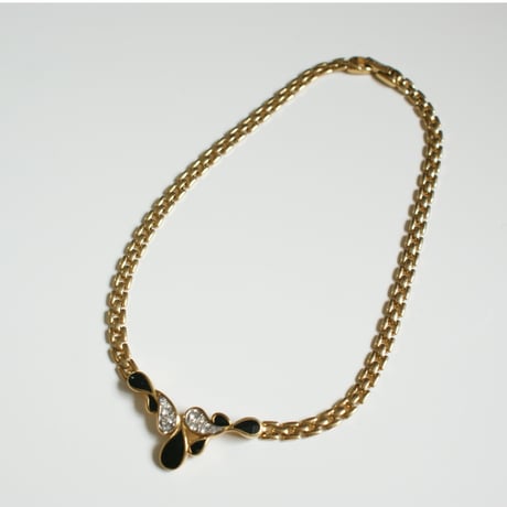 【アメリカ買付】NINA RICCI ニナリッチ ティアドロップ ブラックエナメル ネックレス/ ヴィンテージ・コスチュームジュエリー