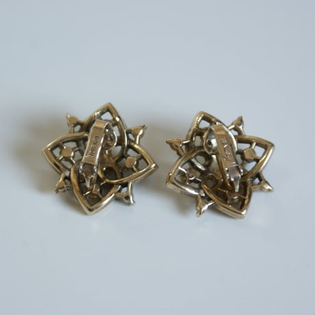 TRIFARIトリファリ /アルフレッド・フィリップ/ライムグリーン ラインストーン  ネックレス＆イヤリングセット/ ヴィンテージ・コスチュームジュエリー