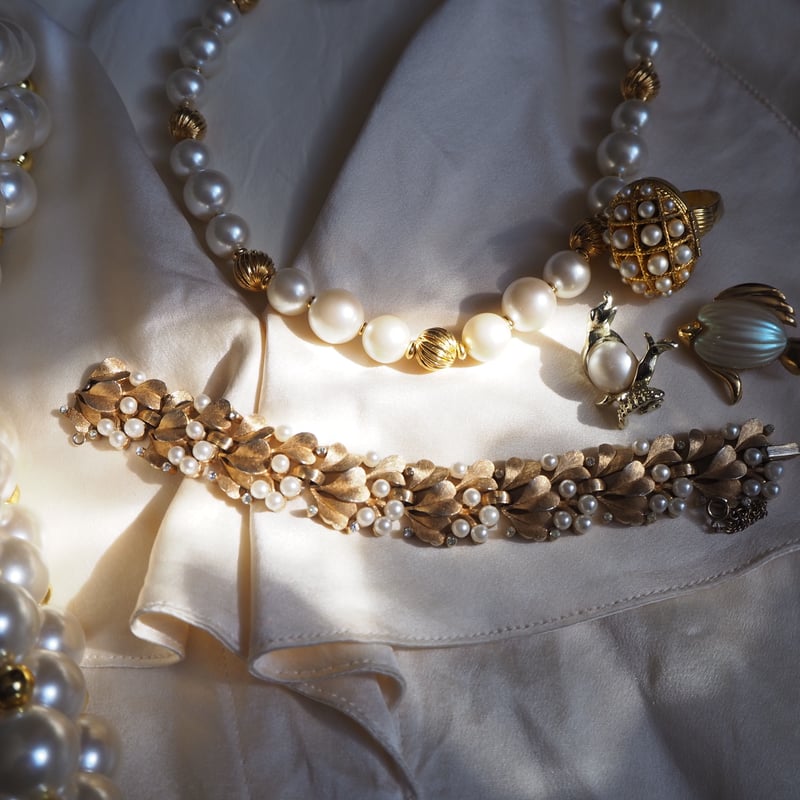 NAPIERネイピア パール ゴールド ネックレス/ ヴィンテージ