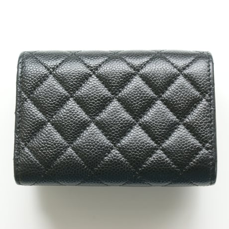 CHANEL シャネル キャビアスキン ココマーク ボーイシャネル ３つ折りウォレット財布