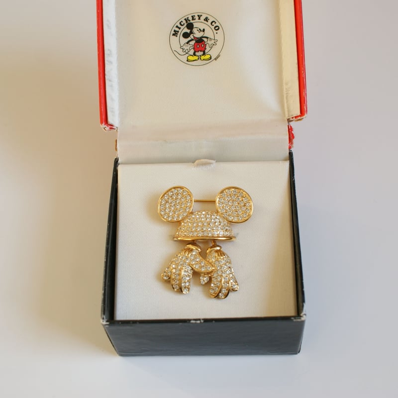 NAPIERネイピア DISNEY ディズニー ミッキー ラインストーン ブローチ
