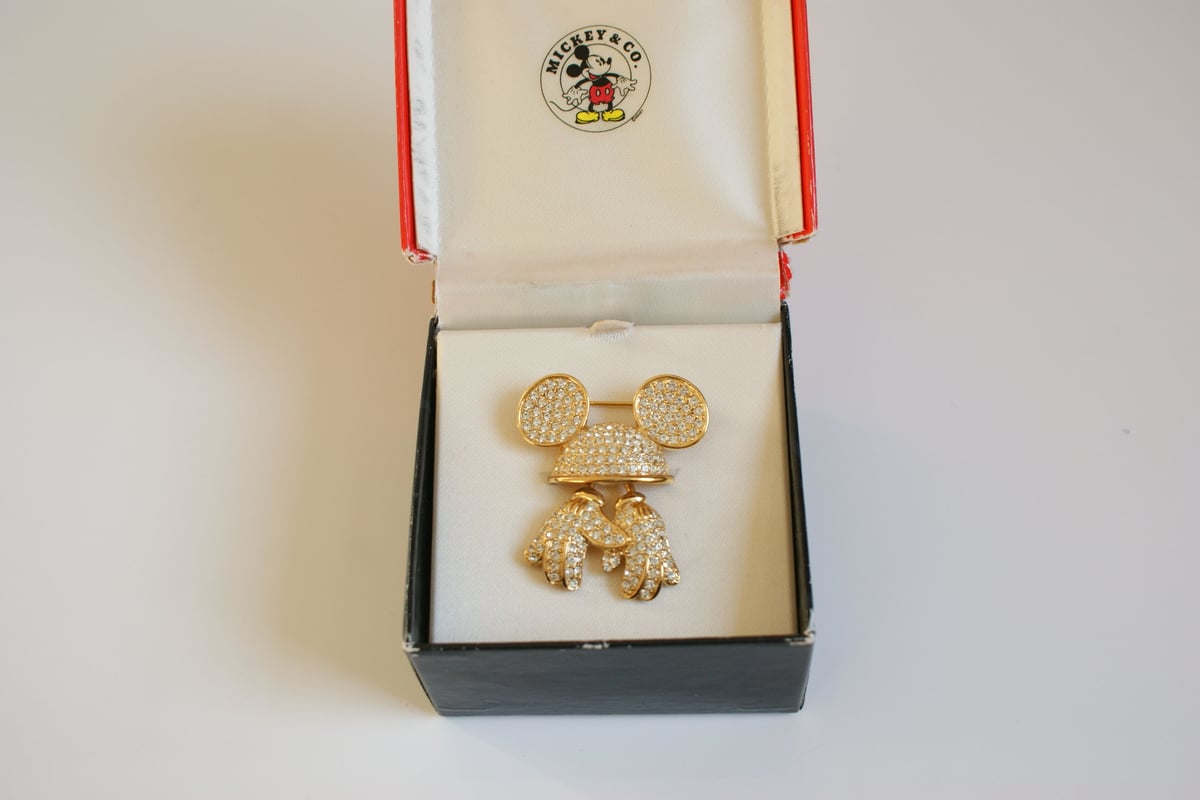 NAPIERネイピア DISNEY ディズニー ミッキー ラインストーン ブローチ