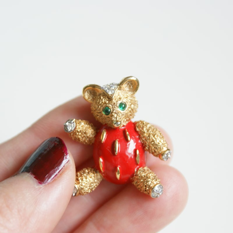 注文 Trifari トリファリ エナメル きのこブローチ ヴィンテージ 希少