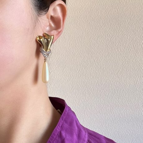 【アメリカ買付】GIVENCHY ジバンシィ ドロップパール イヤリング/ ヴィンテージ・コスチュームジュエリー
