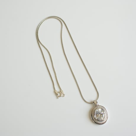 Special price【スペシャルプライス】【アメリカ買付】 イタリア製 オーバルCZ シルバー925 ネックレス/ ヴィンテージジュエリー ・アクセサリー