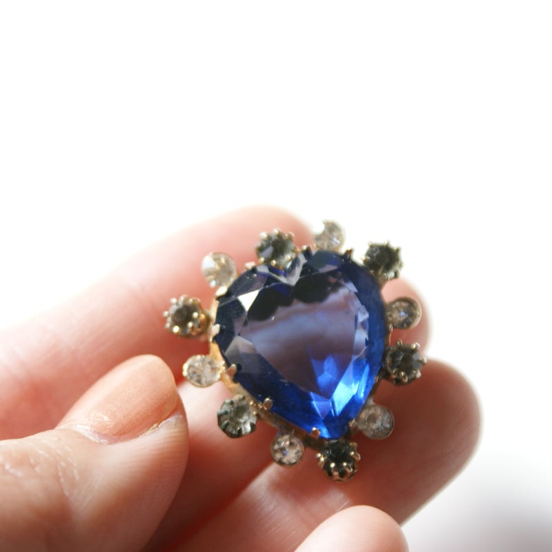 タイタニック サファイアブルー ハート ブローチ / ヴィンテージ