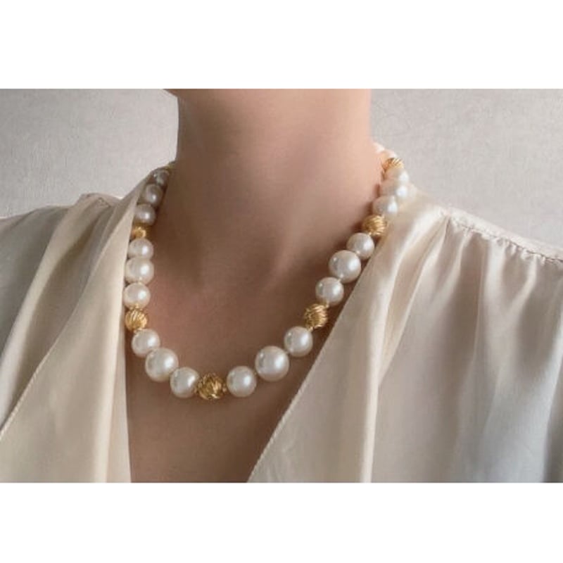 NAPIERネイピア パール ゴールド ネックレス/ ヴィンテージ
