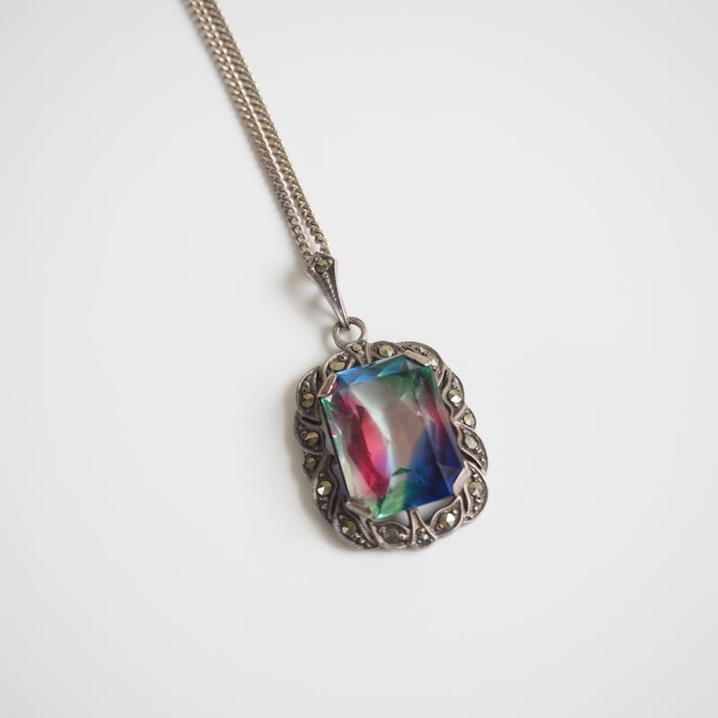 ヨーロッパ買付】シルバー835 大粒ラディアントカット アイリスガラス