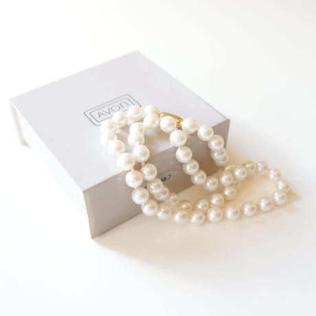 AVON エイボン 1連 パール ネックレス 箱BOX付き / ヴィンテージアクセサリー
