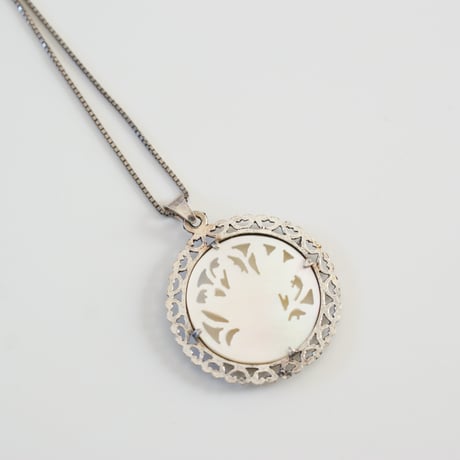 Special price【スペシャルプライス】ベツレヘムパール シルバー925 ハート装飾 バード マザーオブパール ネックレス/ ヴィンテージ・アンティークジュエリー