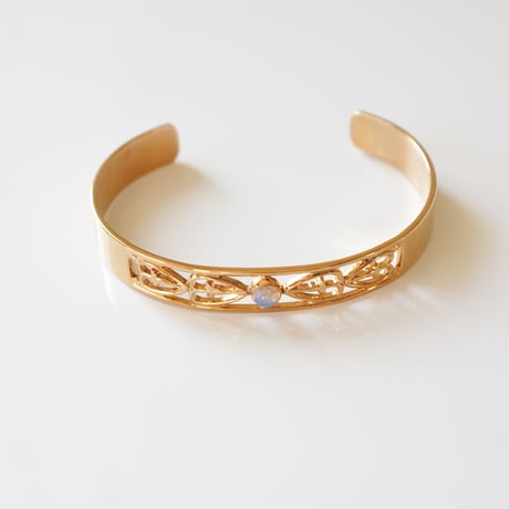 Special price【スペシャル プライス】AVONエイボン オパール ハート 透かし バングル ブレスレット 箱BOX付き / ヴィンテージアクセサリー