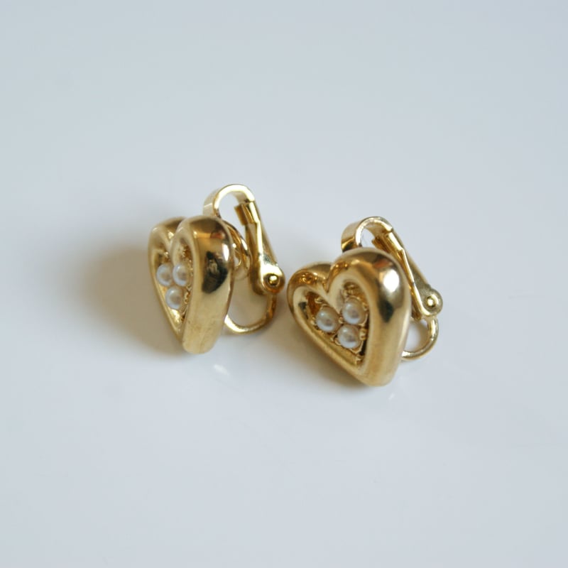 遺品生前整理☆ヴィンテージアクセサリー☆ニナリッチ☆パール☆ジュエリーボックス無 NINA RICCIニナリッチ オープンハート パール ネックレス